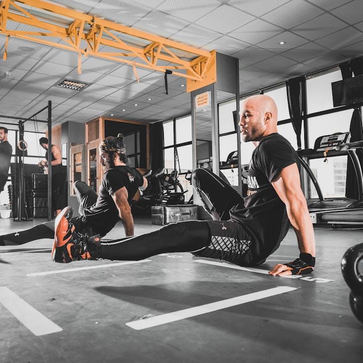 Professional gym interior with weight equipment